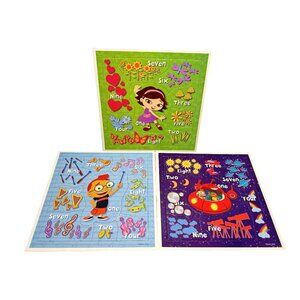 Little Einsteins Set of 3 Puzzles Counting Spelling Numbers Light Wear